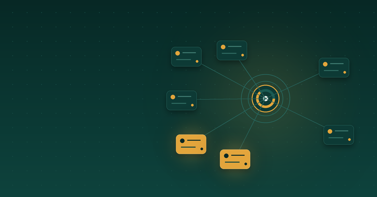 Target accounts wired to a central CRM hub