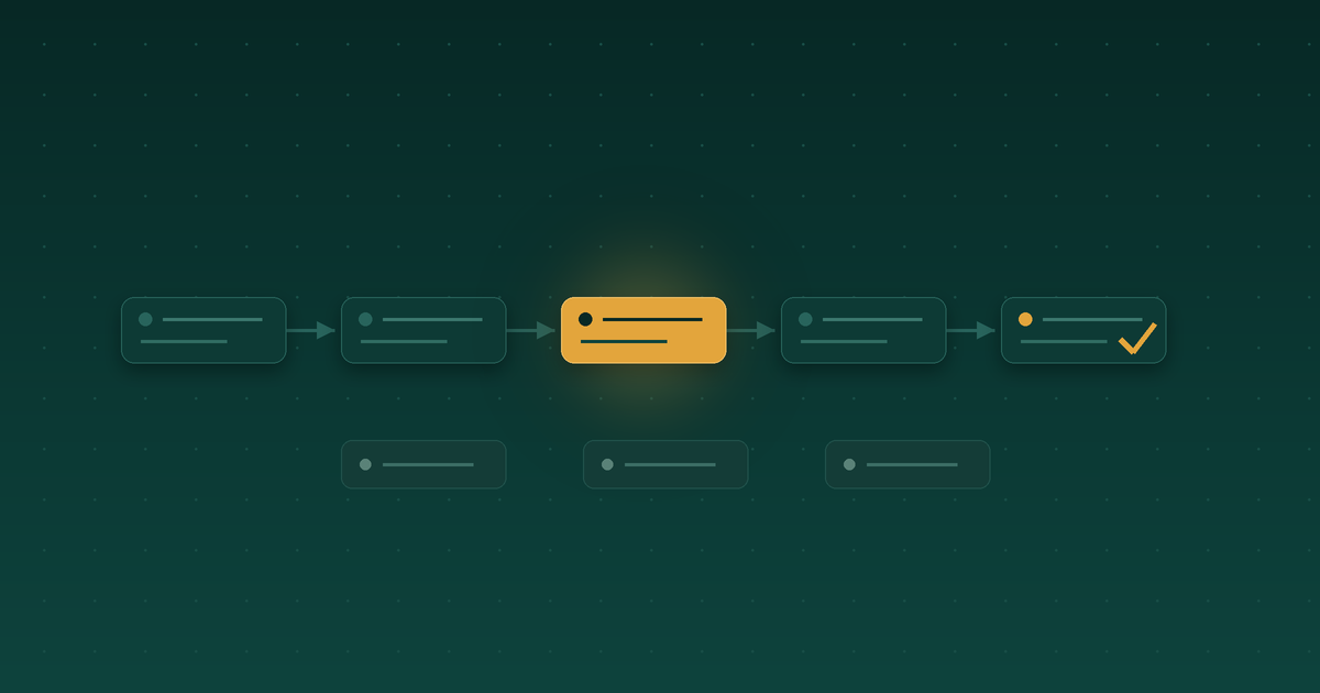 A task moving through an eight-stage pipeline to done